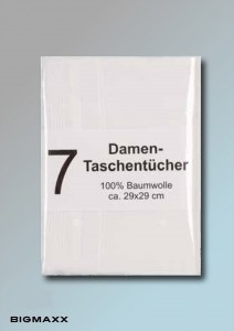 7er Pack reinweisse Damentaschentücher